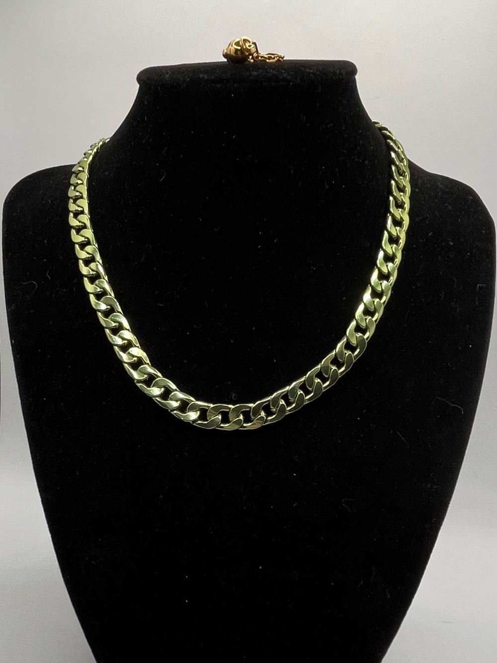 Liquid Metallic Green Apple Cuban Link Necklace for Women